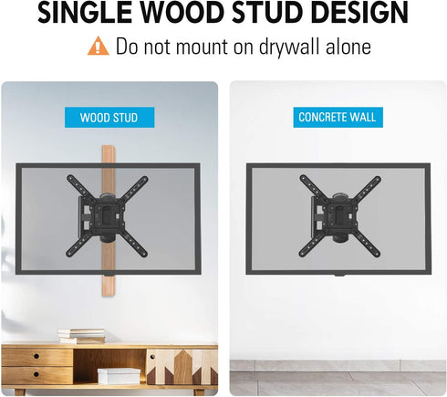 MOUNTUP TV Wall Mounts TV Bracket for Most 26-55 Inches TVs, Full Motion TV Wall Mount with Swivel and Extend 17.7 Inch, TV Mount with Swivel Articulating Arm, Max VESA 400x400mm, MU0009